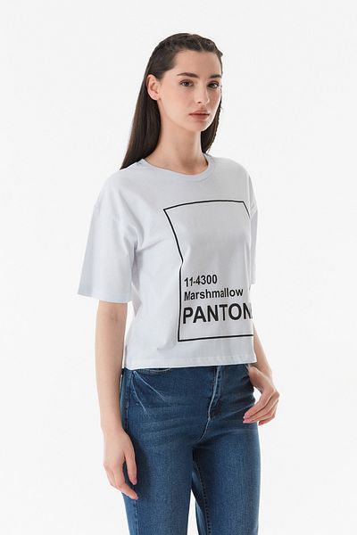 Fulla Moda Κείμενο εμπριμέ μπλουζάκι με λαιμόκοψη