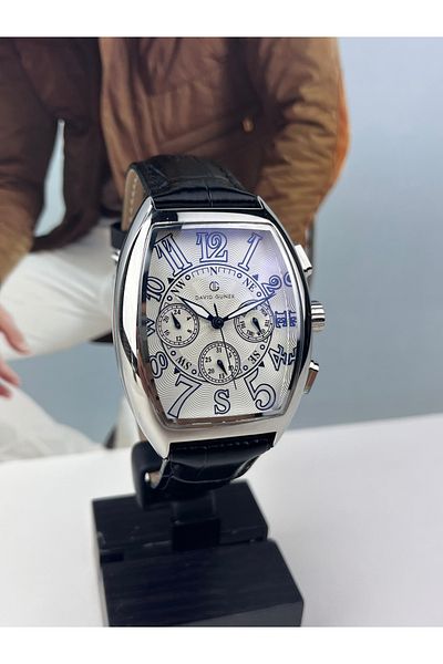 DAVID GUNER Silver Classic Men's Wristwatch 3 Atm Waterproof
