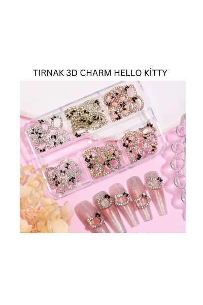 Venalisa 3D HelloKitty Kedi Dekor Tırnak Charm Süsleme