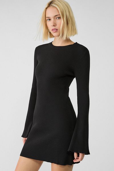 Stradivarius Short Dress with Balloon Sleeves