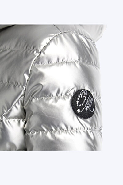 ORIGINAL MARINES Parlak Kapüşonlu Kız Mont - Gümüş