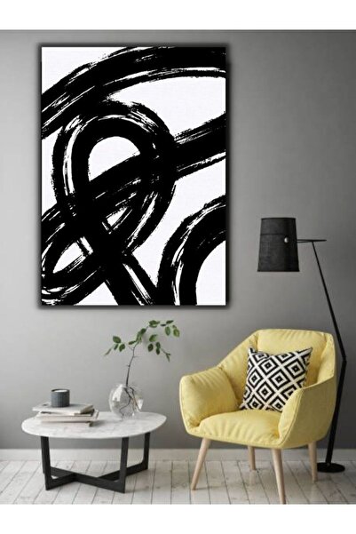 Limitless Design Tablou abstract alb-negru imprimat HD pe pânză, imprimare di...
