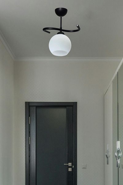 Modavize Fuji Living Room Black and White Glass Single Chandelier - Kitchen Bedroom Hall