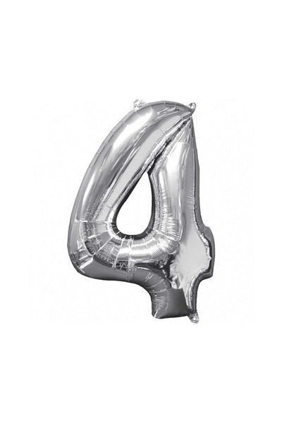 Organizasyon Pazarı 4 Silver Colored 34 Inch Foil Balloons