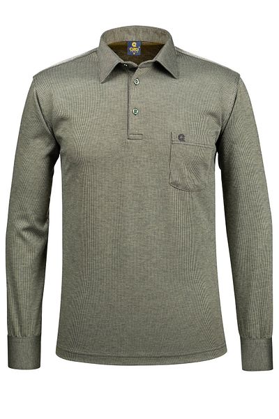 Çizgi Triko Çizgi Knitwear Ανδρικό πουκάμισο με γιακά μανίκι μανσέτα με τσέπες