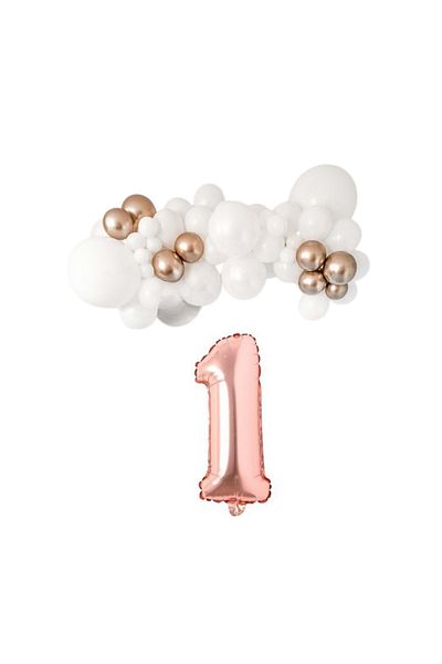 Organizasyon Pazarı Rose Gold Foil 30 Piece Balloon Chain Set - 1 34inch White-chrome