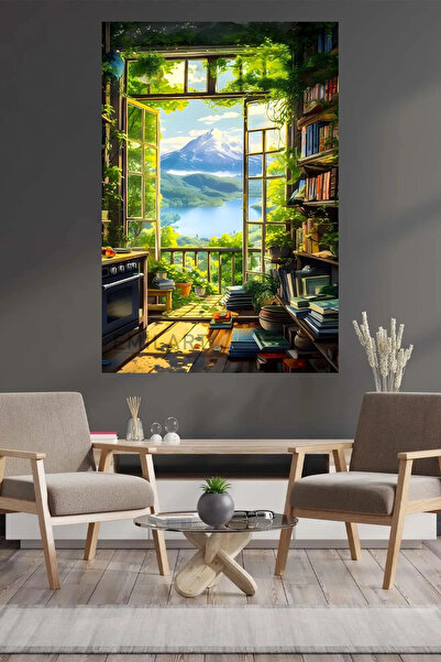 Limitless Design Fereastra care se deschide și peisajul naturii HD HD Print C...