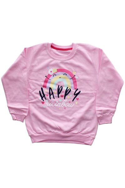 bebegen Дівчача рожева футболка з принтом веселки