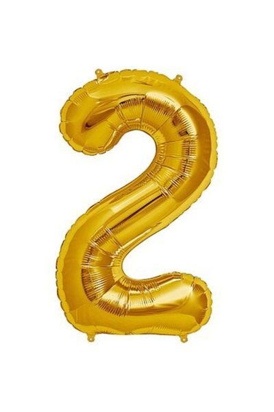 Organizasyon Pazarı 34 Inch 2 Gold Color Number Foil Balloon