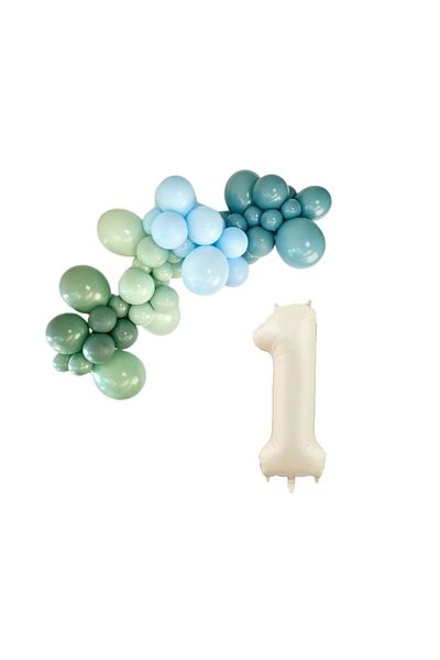 Organizasyon Pazarı 1-34 Inch Cream Foil Balloon and Chain Set of 30 - Sage-wintergreen-a.blue-deepoceanus