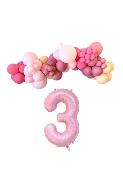Organizasyon Pazarı Fuchsia and Pink Balloon Set - 3 34inch A.pembefolyobalon 30 Piece Chain