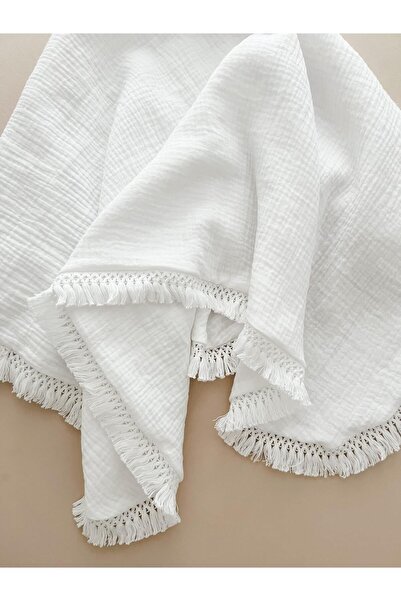 Jaju Baby بطانية موسلين بيضاء 4 طبقات مقاس 100x125 سم بطانية موسلين متعددة ال...