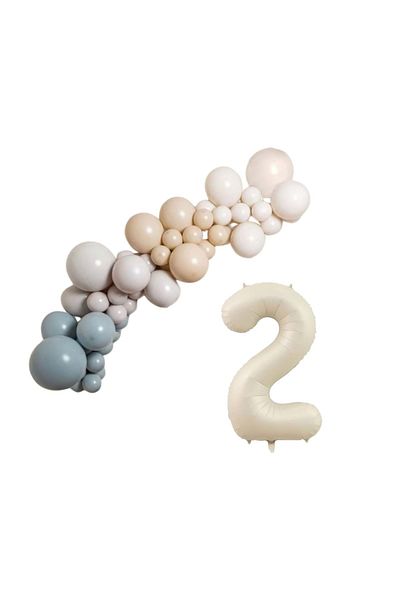 Organizasyon Pazarı 2-34 Polegala White Creamfolyobalon Set of 30 Balloon Chains