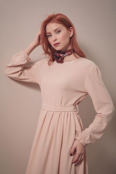 Fulla Moda Φόρεμα με ζώνη Fullamodest Wrinkled Fabric