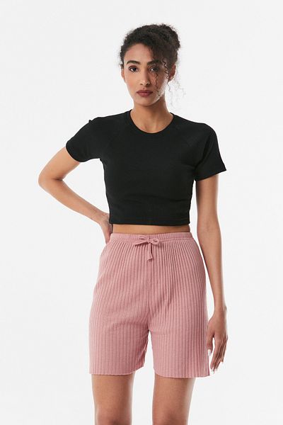 Fulla Moda Šňůrové šněrovací česané bavlněné šortky