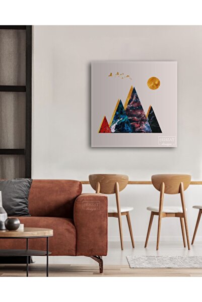 Limitless Design Pictură modernă abstractă cu păsări aurii, imprimare HD deco...