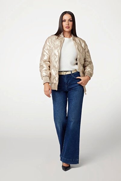 Guess Γυναικείο Μπουφάν Δερματίνη W4BL60WGB20 Χρυσόχρωμο
