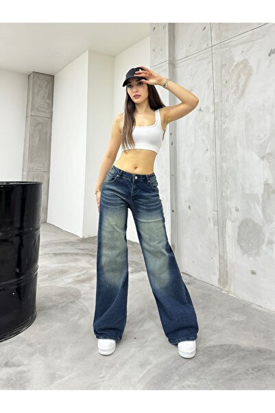 BİKELİFE Laza szabású női farmer - kifakult hatású, egyenes szabású