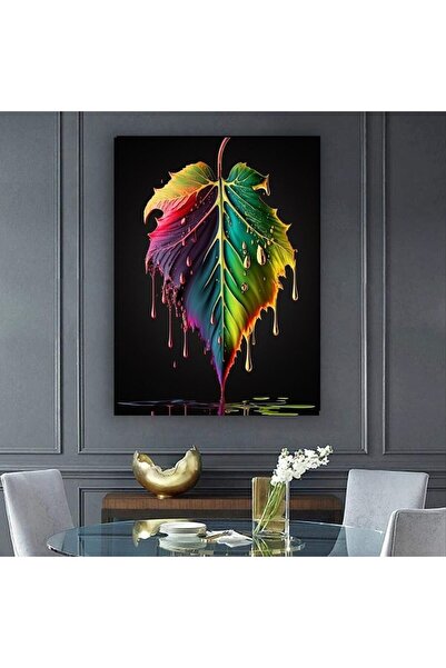 Limitless Design Pictură murală decorativă din pânză cu frunze colorate