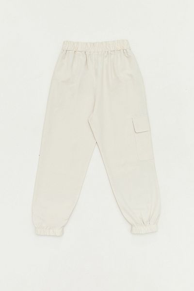 Fulla Moda Elastic Waist Parachute Fabric Girl's Trousers with Cargo Pockets