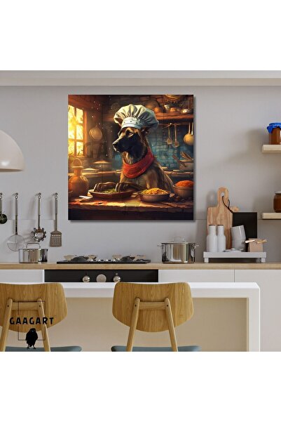 Limitless Design Square Canvas Kitchen Painting Cook Animals Belgian Wolf Dog