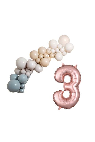 Organizasyon Pazarı 3 34 Inch Rosefolyobalon 30-Piece Balloon Chain Set - Storm Blue-smoke-dust-r.white