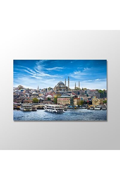 TosbArt İstanbul Manzara Yüksek Kalite Dijital Baskı Yatay Kanvas Tablo Oturm...