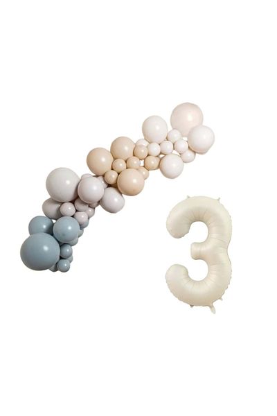 Organizasyon Pazarı 3 34 Inch Cream Foil Balloon 30-Piece Balloon Chain Set - Storm Blue-smoke-dust-r.white