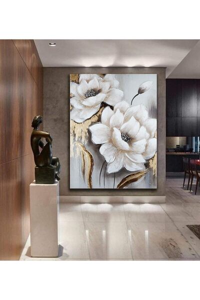 Limitless Design Pictură zâmbitoare din pânză cu flori cu design modern