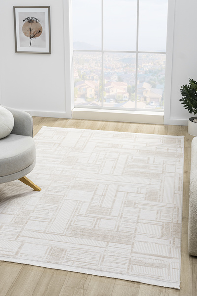 Prestige Halı Maki Bej Salon Oturma Odasi Çocuk Odasi Yatak Odasi Halisi MK9007