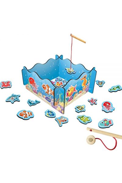 DuyuMarket Playwood Ahşap Manyetik Tutmalı Balık Oyunu