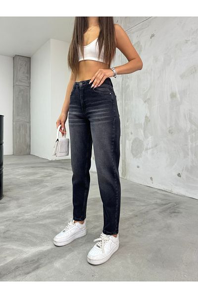 BİKELİFE Flexible/Lycra-Mom-Jeans mit hoher Taille für Damen