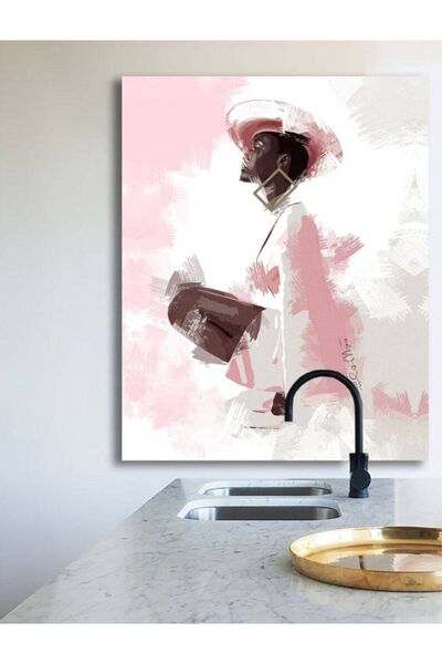 KanvasSepeti Tablou decorativ Fată în roz HD, pictură în ulei, texturată, de ...