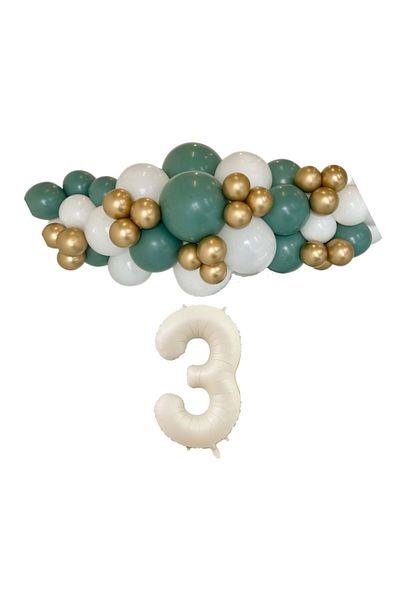 Organizasyon Pazarı 3 Year Birthday Set Island Tea-White-Chrome Gold 30 Lu (Cream)