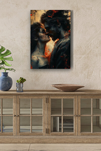 Genel Markalar Kadın ve Erkek Renklendirilmiş Yağlı Boya Görünümlü HD Dijital...