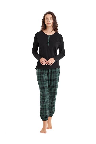 Blackspade Set pijama neagră pentru femei 60477