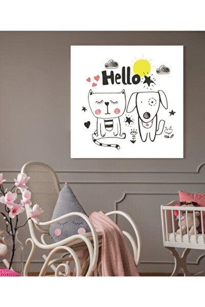 Generic Brand Decorativ pentru camera copiilor Happy Cuttie Wall HD Print Can...