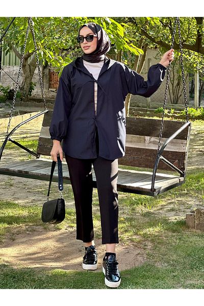 Nergis Neva Butik Hooded Kimono with Tie on the Front