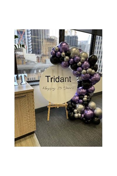 Organizasyon Pazarı Purple-Black Balloon Chain Set of 60 - Chrome Silver