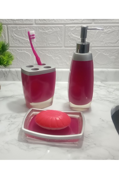 Genel Markalar Bosphorus Gri Pembe 3 Lü Banyo S Poliresin