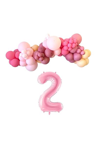 Organizasyon Pazarı Fuchsia and Pink Balloon Set - 2-34 inch A.Pembefolyobalon Set of 30 Chains