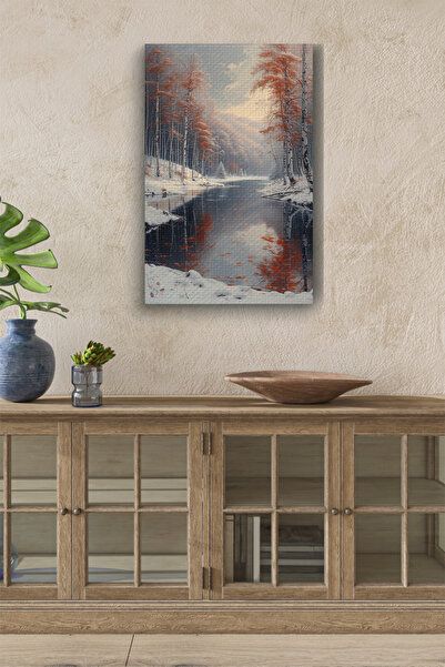 Limitless Design Cityscape Frozen Winter Valley in the North Hd Print Canvas ...
