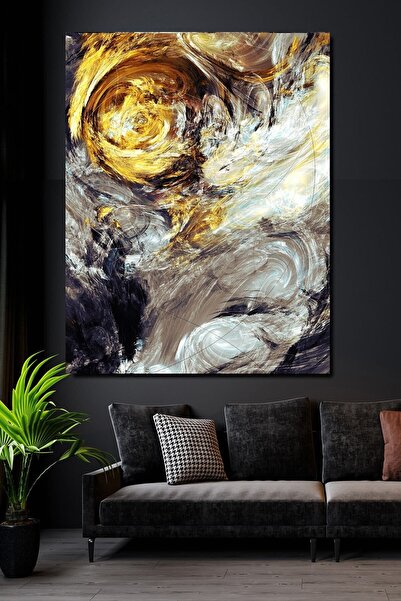 Limitless Design 90x130 Tablou pe pânză cu imprimare HD în argintiu și auriu,...