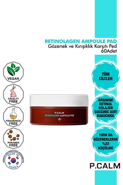 P Calm P.Calm - High Concentrated Retinol and Collagen Pore, Anti-Wrinkle 60 Pack Pads