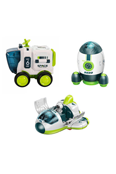 scntoys Uzay Seti Astronotlu Uzay Arabası Uzay Roketi Uzay Mekiği 3 lü Uzay İ...