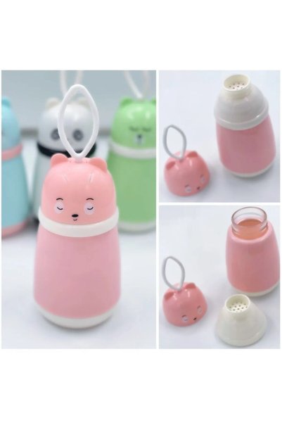 teknoistanbul Tohana Panda Figürlü Cam Matara 380 ml Pembe
