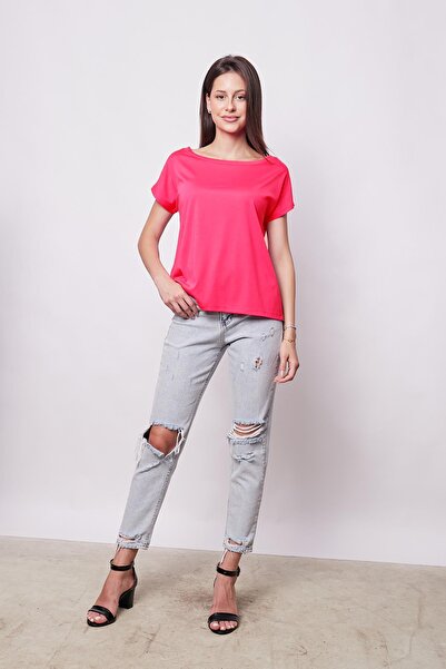 Jument Fujya Boat Neck Off-Shoulder Anti-Wrinkle T-shirt Blouse - Span Blended
