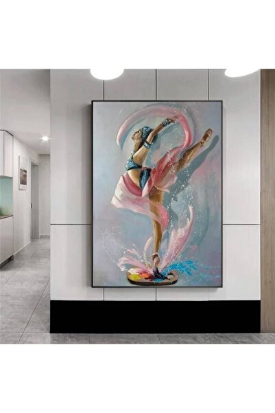 KanvasSepeti Pictură decorativă cu balerină, pictură digitală în ulei HD, tex...