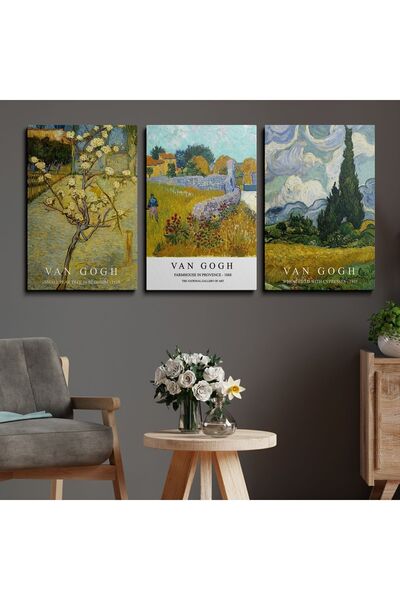 TosbArt 3'lü Set Kanvas Sanat Tablosu Yüksek Kalite Dijital Baskı Canvas Tabl...