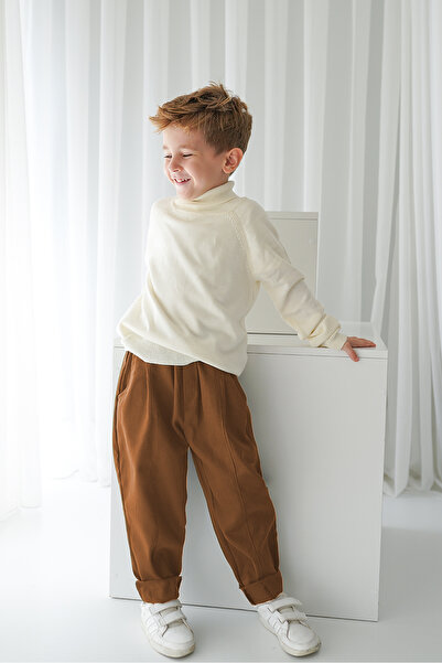 Catz Kids 2'li Paket %100 Pamuk Gabardin Carrot Pantolon ( Kahve&Siyah )